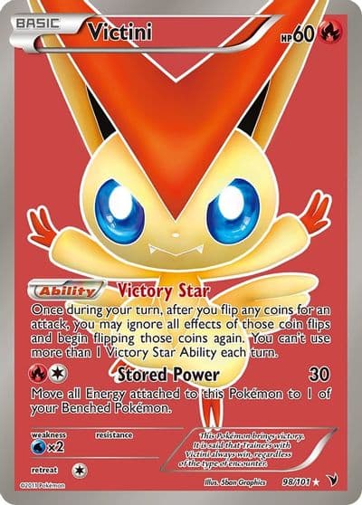 Victini (98 Full Art) Noble Victories Pokemon card
