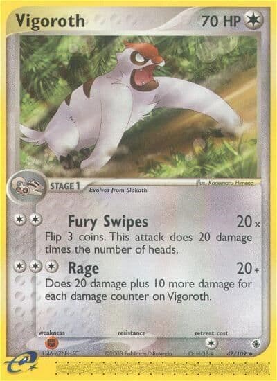Vigoroth Ruby and Sapphire Pokemon card