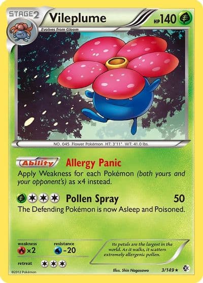 Vileplume Boundaries Crossed Pokemon card