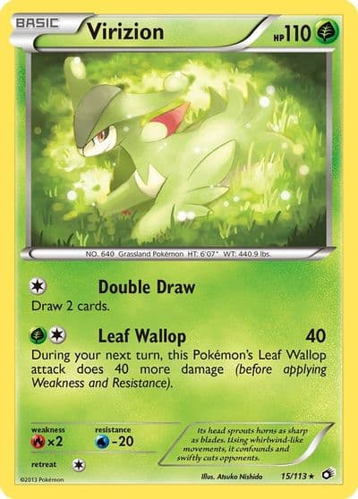 Virizion Legendary Treasures Pokemon card