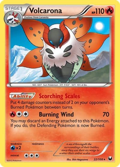 Volcarona Dark Explorers Pokemon card