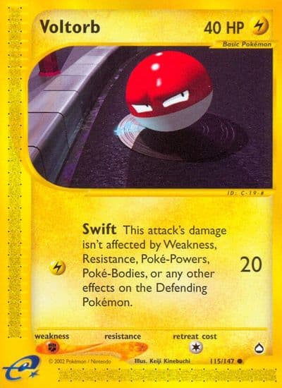 Voltorb (115) Aquapolis Pokemon card