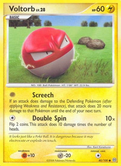 Voltorb (80) Stormfront Pokemon card