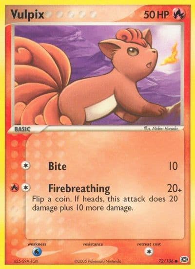 Vulpix Emerald Pokemon card