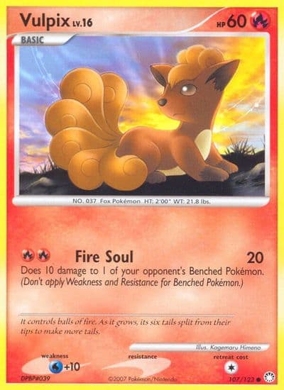 Vulpix Mysterious Treasures Pokemon card