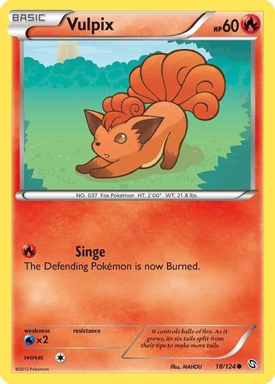 Vulpix Dragons Exalted Pokemon card