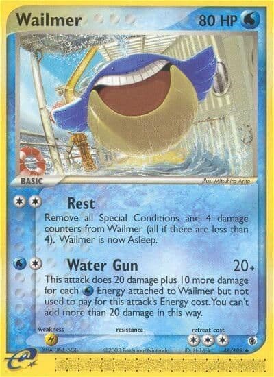 Wailmer Ruby and Sapphire Pokemon card