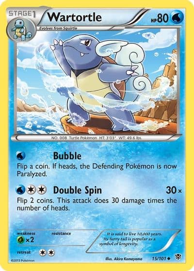 Wartortle Plasma Blast Pokemon card