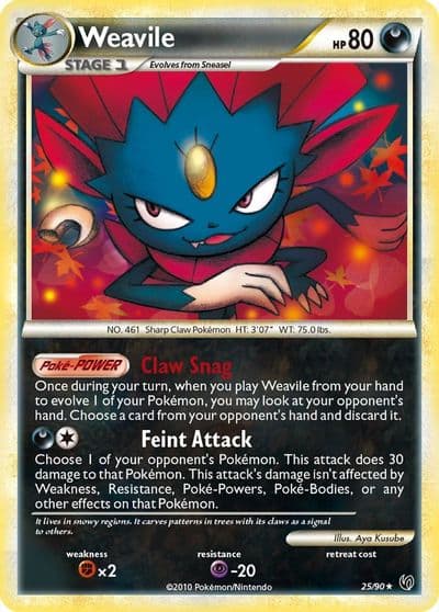 Weavile Undaunted Pokemon card