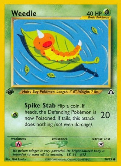 Weedle Neo Discovery Pokemon card