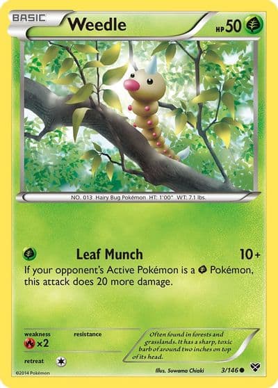 Weedle XY Base Set Pokemon card