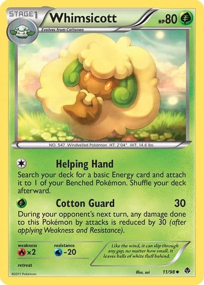 Whimsicott (11) Emerging Powers Pokemon card