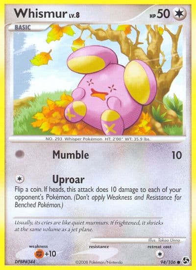 Whismur Great Encounters Pokemon card