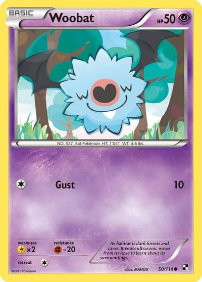 Woobat Black and White Pokemon card