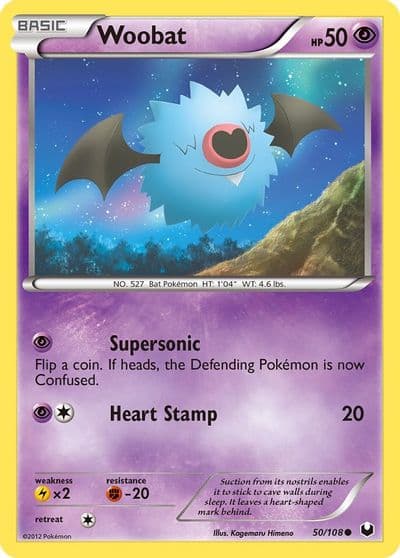 Woobat Dark Explorers Pokemon card