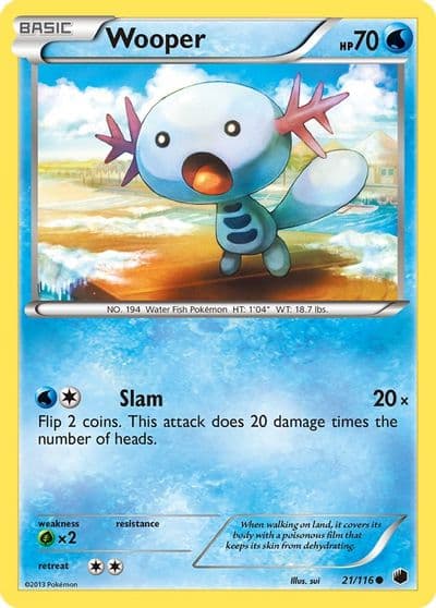 Wooper Plasma Freeze Pokemon card