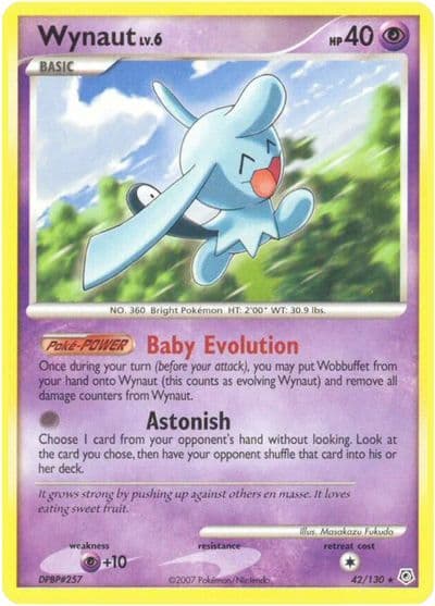 Wynaut Diamond and Pearl Pokemon card