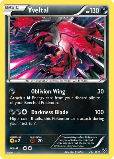 Yveltal XY Base Set Pokemon card