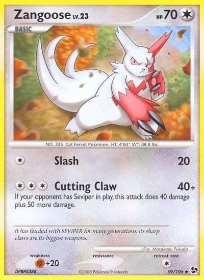 Zangoose Great Encounters Pokemon card