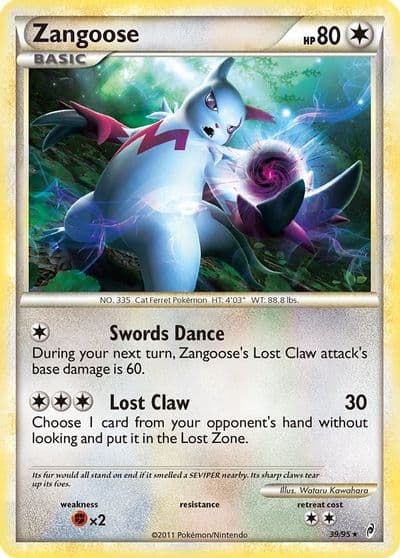 Zangoose Call of Legends Pokemon card