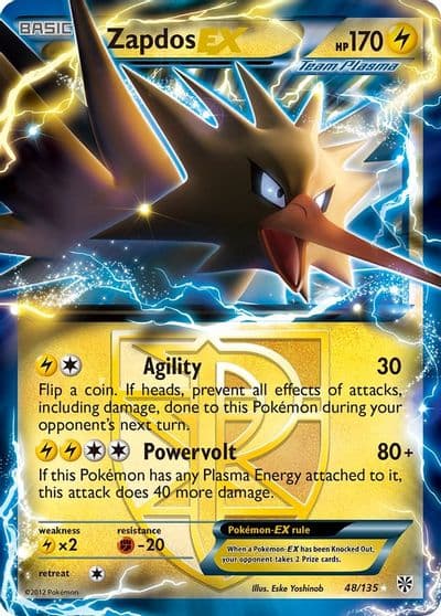 Zapdos EX (Team Plasma) Plasma Storm Pokemon card