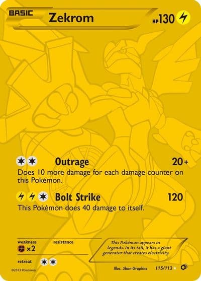 Zekrom (115 Full Art Secret Rare) Legendary Treasures Pokemon card