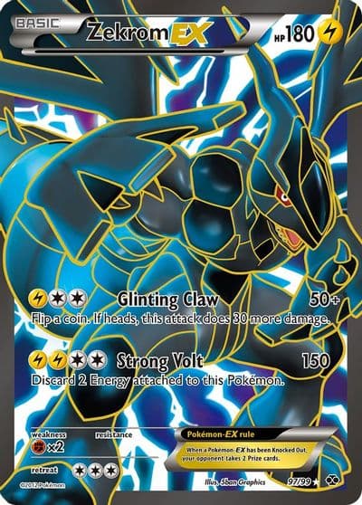Zekrom EX (97 Full Art) Next Destinies Pokemon card