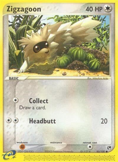 Zigzagoon Sandstorm Pokemon card