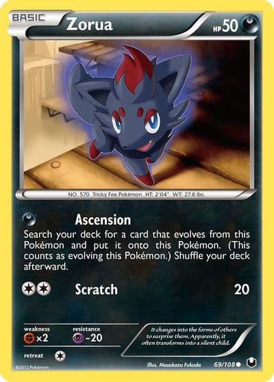 Zorua (69) Dark Explorers Pokemon card