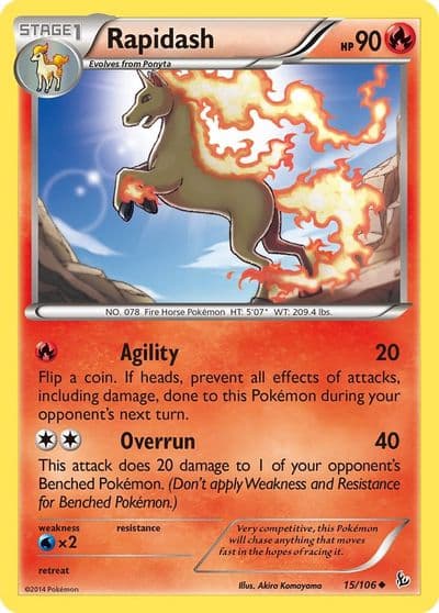 Rapidash XY - Flashfire Pokemon card