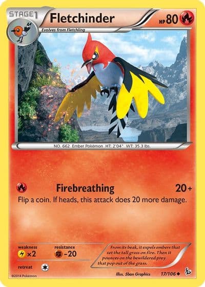 Fletchinder XY - Flashfire Pokemon card
