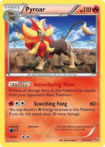 Pyroar XY - Flashfire Pokemon card