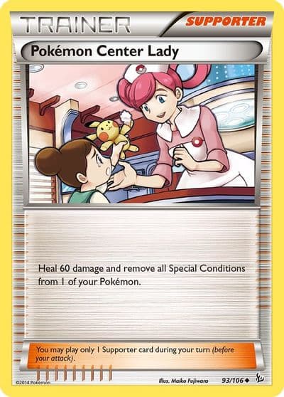 Pokemon Center Lady XY - Flashfire Pokemon card