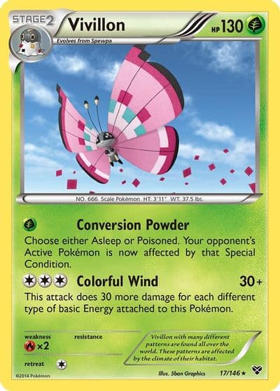 Vivillon (Meadow [Pink]) XY Base Set Pokemon card
