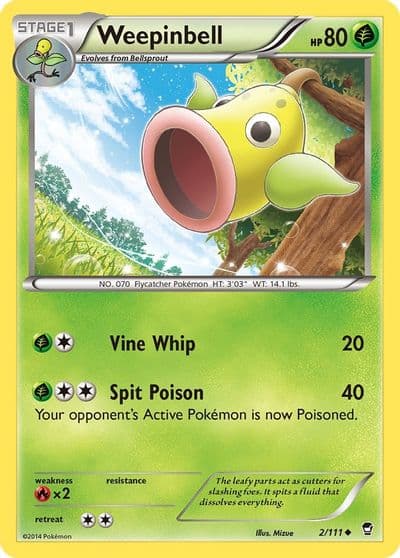 Weepinbell XY - Furious Fists Pokemon card