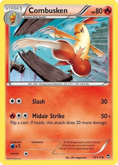 Combusken XY - Furious Fists Pokemon card