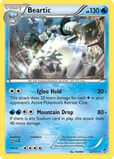 Beartic XY - Furious Fists Pokemon card
