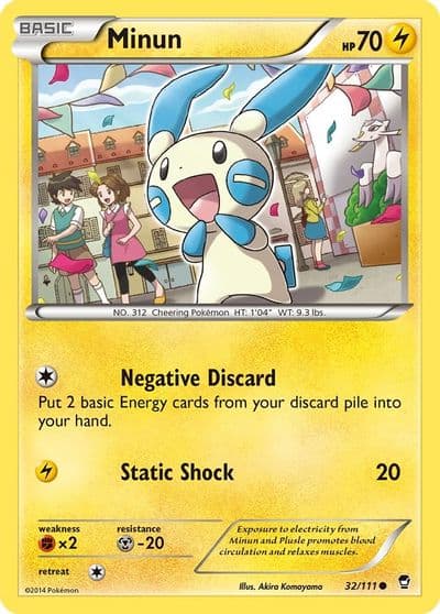 Minun XY - Furious Fists Pokemon card