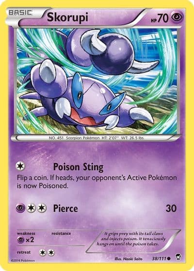 Skorupi XY - Furious Fists Pokemon card