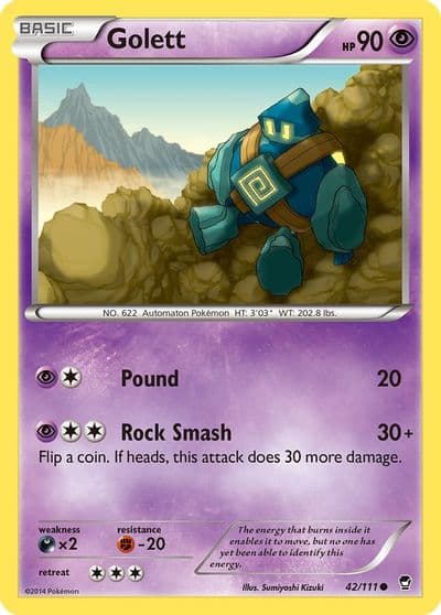 Golett XY - Furious Fists Pokemon card
