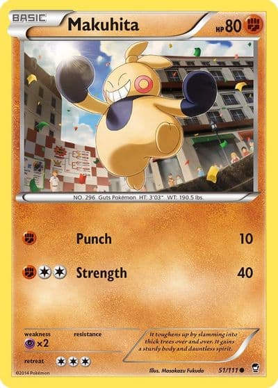 Makuhita XY - Furious Fists Pokemon card