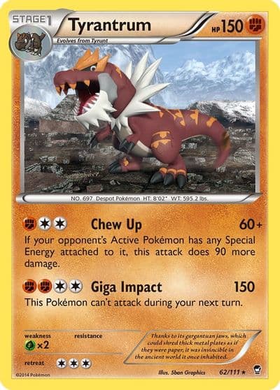 Tyrantrum XY - Furious Fists Pokemon card