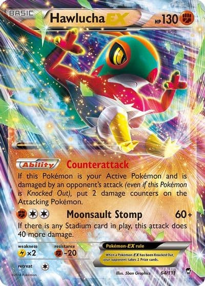 Hawlucha EX XY - Furious Fists Pokemon card