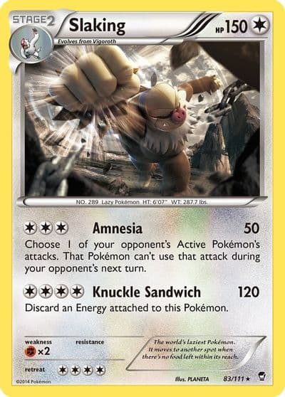 Slaking XY - Furious Fists Pokemon card