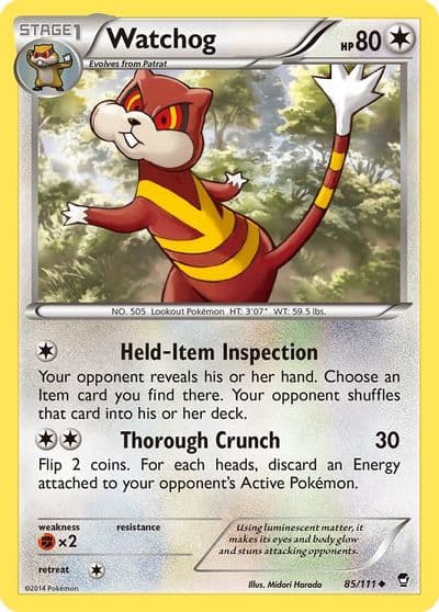Watchog XY - Furious Fists Pokemon card