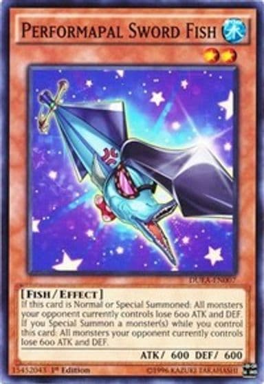 Performapal Sword Fish Duelist Alliance Yu-Gi-Oh! card