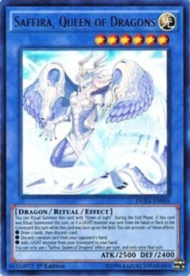 Saffira Queen of Dragons Duelist Alliance Yu-Gi-Oh! card