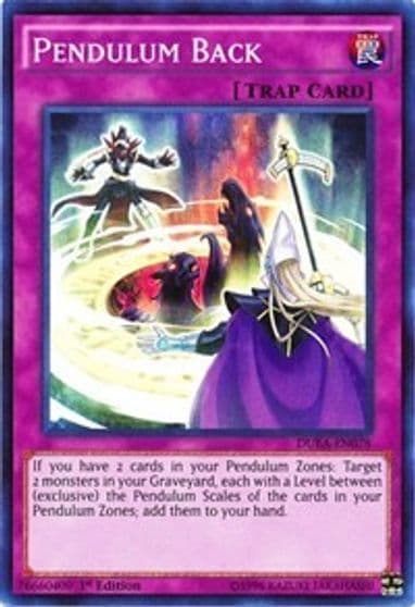 Pendulum Back Duelist Alliance Yu-Gi-Oh! card
