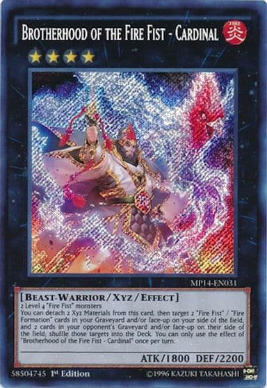 Brotherhood of the Fire Fist Cardinal 2014 Mega-Tins Mega Pack Yu-Gi-Oh! card