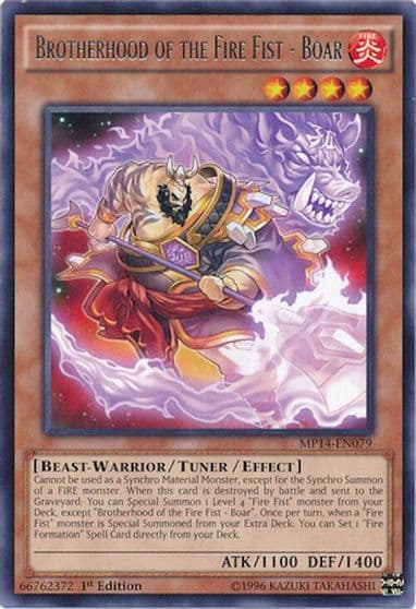 Brotherhood of the Fire Fist Boar 2014 Mega-Tins Mega Pack Yu-Gi-Oh! card